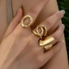 Three-piece O-shaped geometric metal ring set, a trendy and unique European and American design, is a popular travel photography accessory Specification image